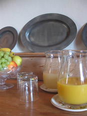 Fresh juice in the breakfast room at Fords Farm Wallingford
